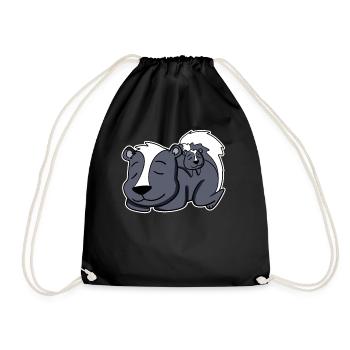 Skunk Family - Skunk avec bébé - Sac de sport léger - noir - Devant