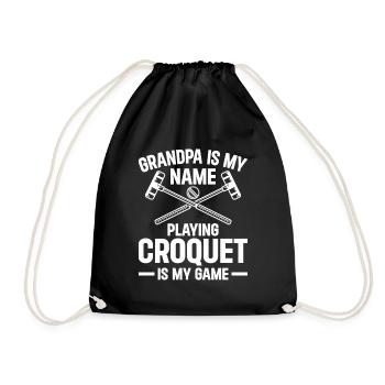 Grand-père joueur Grand-père est mon nom jouant au croquet - Sac de sport léger - noir - Devant