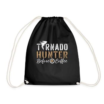Tornado Hunter Before Meteorologist Coffee Lover - Drawstring Bag - black - Front