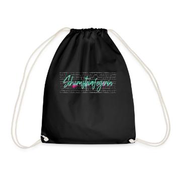 Schornsteinfeger Abschluss-Geschenk - Turnbeutel - Schwarz - Vorne