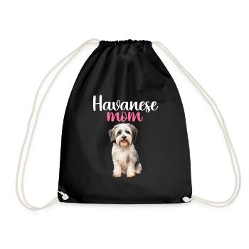 havanese dog, havanese mom - Turnbeutel - Schwarz - Vorne