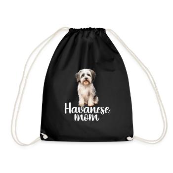 havanese dog, havanese mom - Turnbeutel - Schwarz - Vorne