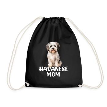 havanese dog, havanese mom - Turnbeutel - Schwarz - Vorne