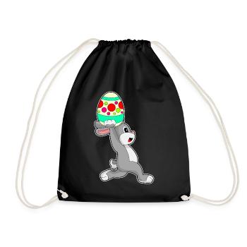 Jogging de Pâques avec un lapin - Sac de sport léger - noir - Devant