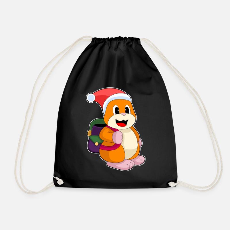 Hamster Weihnachten Schule - Turnbeutel - Schwarz