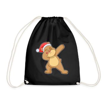 Bär Weihnachten Hip Hop Tanz - Turnbeutel - Schwarz - Vorne