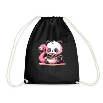 panda mignon mange des nouilles ramen pandas ramen - Sac de sport léger - noir - Devant