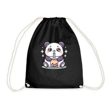 Kawaii Pandas Bubble Tea Boba Panda - Sac de sport léger - noir - Devant
