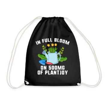 Gardening Shirt, In Full Bloom On 500mg Of - Drawstring Bag - black - Front