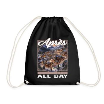 Apres All Day Birds Eye Resort Ski Village Grand - Drawstring Bag - black - Front
