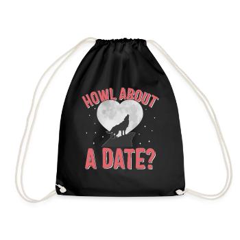 Valentinstag-Shirt, Heulen über ein Date Heulen - Turnbeutel - Schwarz - Vorne