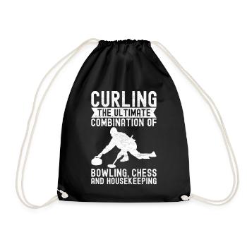 Curling Curling Players - Drawstring Bag - black - Front
