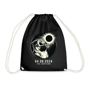 Total Solar Eclipse April USA Pug 04.08.2024 - Drawstring Bag - black - Front