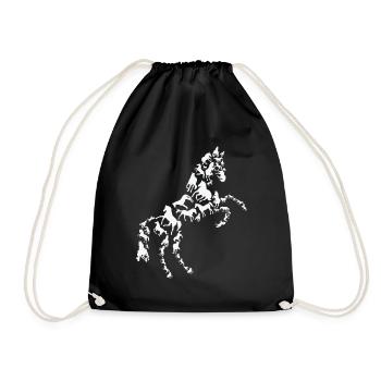 Pferd Reiter Pferdeliebhaber Pferdesilhouette - Turnbeutel - Schwarz - Vorne