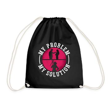 Farrier My Problem My Solution Pictogram Mom Dad - Turnbeutel - Schwarz - Vorne