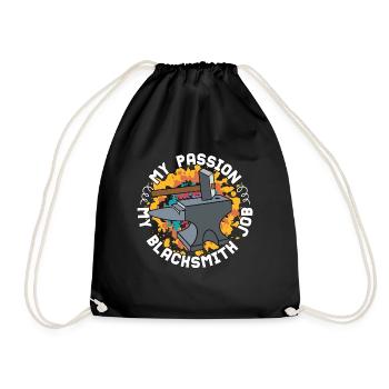 Blacksmithing My Passion My Blacksmith Job Forging - Drawstring Bag - black - Front