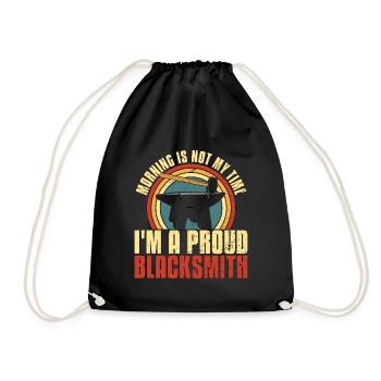 Blacksmithing Morning Is Not My Time Ironworker - Drawstring Bag - black - Front