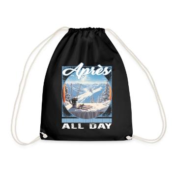 Apres All Day Ski Snowy Footprint Trail aufrecht - Turnbeutel - Schwarz - Vorne