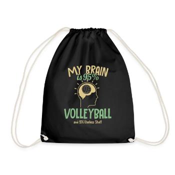 My Brain is 95% Volleyball Volleyball Player - Drawstring Bag - black - Front