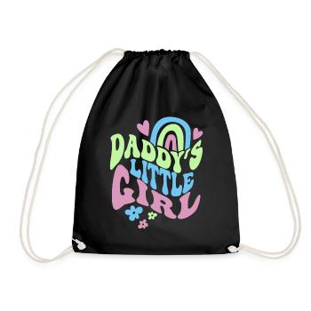 Daddy's little girl saying for girls - Drawstring Bag - black - Front