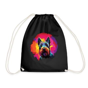 Wasserfarben Farbenfroher Scottish Terrier - Turnbeutel - Schwarz - Vorne