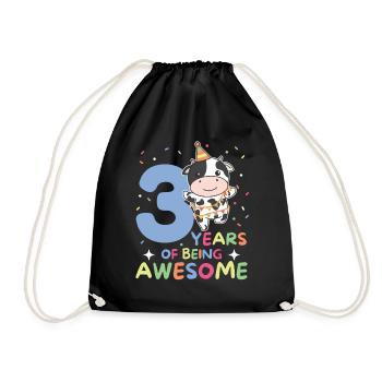 Vache pour les enfants de 3 ans - Sac de sport léger - noir - Devant