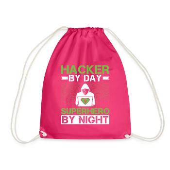 Hacker le jour Super-héros la nuit - Hacker - Sac de sport léger - fuchsia - Devant