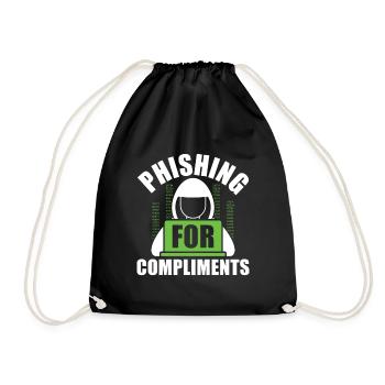 Phishing for Compliments - Ethical Hacker - Drawstring Bag - black - Front