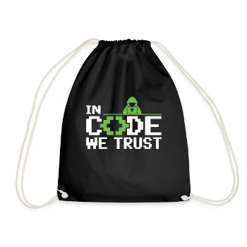 In Code We Trust - Ethical Hacker Cybersecurity - Drawstring Bag - black - Front