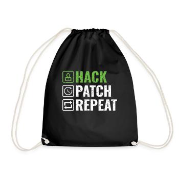 Hack Patch Repeat - Ethical Hacker Cybersecurity - Turnbeutel - Schwarz - Vorne
