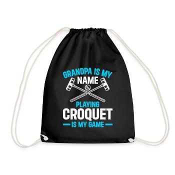 Croquet Grandpa Croquet Player - Drawstring Bag - black - Front