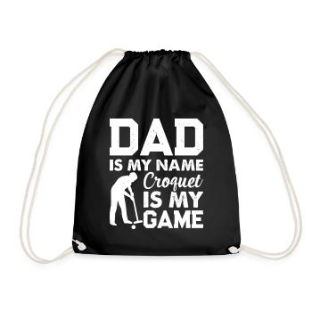 Papa est mon nom Le croquet est mon jeu - Croquet Daddy - Sac de sport léger - noir - Devant