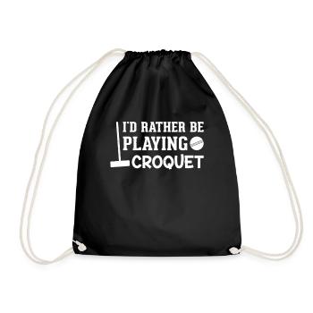 Joueur de croquet - Je préfère jouer au croquet - Sac de sport léger - noir - Devant