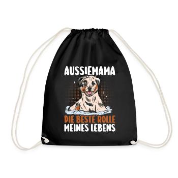 Australian Shepherd Hund Aussie - Turnbeutel - Schwarz - Vorne