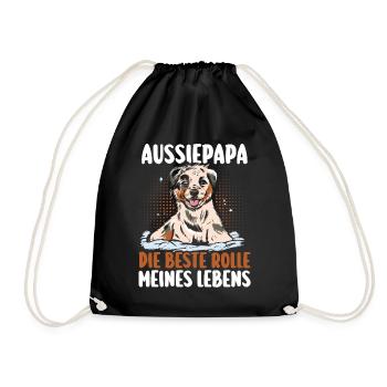 Australian Shepherd Hund Aussie - Turnbeutel - Schwarz - Vorne