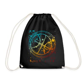 Graphique coloré de ballon de basket-ball de basket-ball de cerceau - Sac de sport léger - noir - Devant