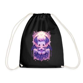 Cute Pastel Goth Bat Tarot Card Witchcraft Gothic - Turnbeutel - Schwarz - Vorne