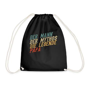 Papa Vintage lustiger Spruch Vater - Turnbeutel - Schwarz - Vorne