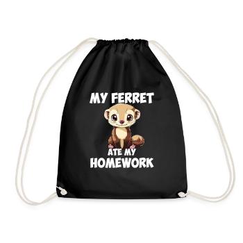my ferret ate my homework - Turnbeutel - Schwarz - Vorne