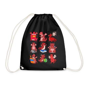 Livres Chemise, Dragon Livre Respiration Papiers Pages - Sac de sport léger - noir - Devant
