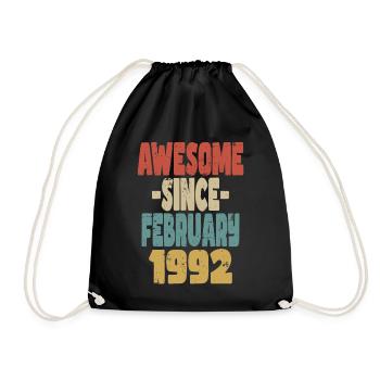Awesome February 1992 - Drawstring Bag - black - Front