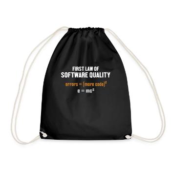 First Law of Software Quality Developer Coder - Drawstring Bag - black - Front
