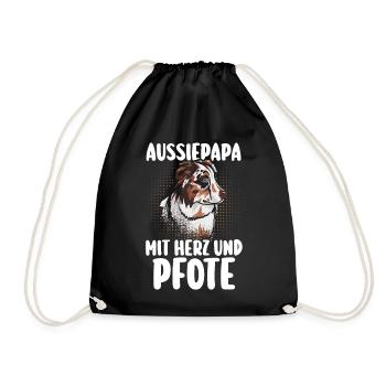 Australian Shepherd Hund Hundepapa Aussie - Turnbeutel - Schwarz - Vorne