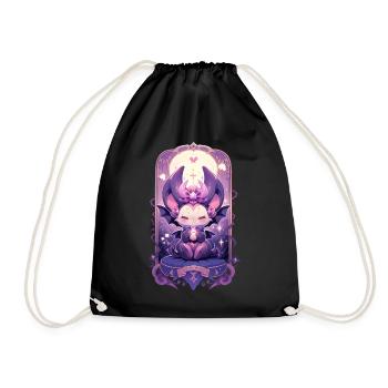 Cute Pastel Goth Bat Spooky Kawaii Anime Halloween - Turnbeutel - Schwarz - Vorne