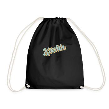 Koch Abschluss-Geschenk Hobby Köchin - Turnbeutel - Schwarz - Vorne