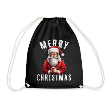 Père Noël - Noël - Motif de Noël - Sac de sport léger - noir - Devant