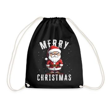 Père Noël - Noël - Motif de Noël - Sac de sport léger - noir - Devant