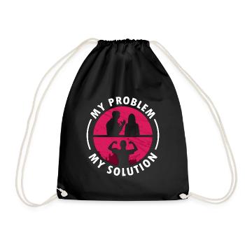Ironworker My Problem My Pictogram Mom Metalworker - Drawstring Bag - black - Front