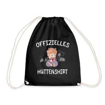 Offizielles Hüttenshirt - Turnbeutel - Schwarz - Vorne