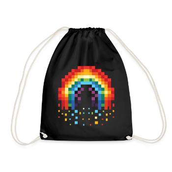 Pixel Art Rainbow 8-Bit Rétro - Sac de sport léger - noir - Devant